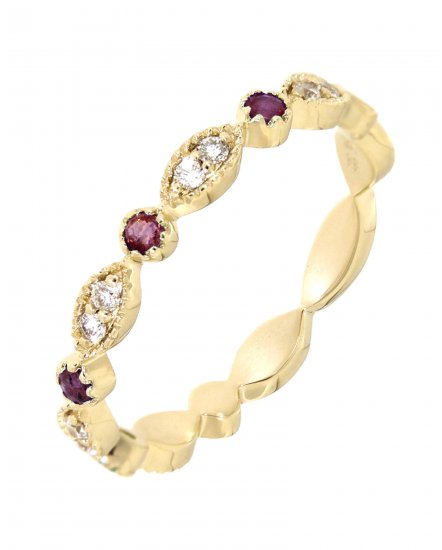 MARQUISE STYLE COLORED STONE DIAMOND BAND (TR3179)